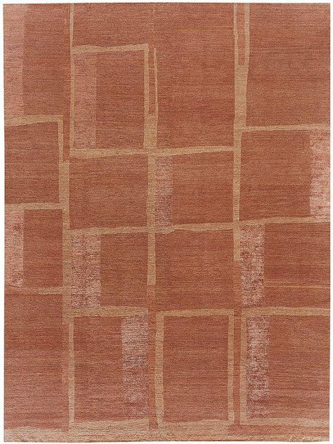 Blocks Terracotta Himalayan wool and silk {rugs, carpets, modern, home collection, decor, residential, commercial, hospitality, warp & weft} Terracotta Carpet, Color Block Rug, Living Room Japandi, Japandi House, May Designs, Antique Carpets, Luxury Rug, Silk Rug, Knotted Rug