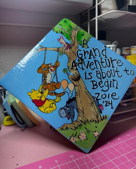 Whinnie the Pooh Caps 🥰 #handmade #imperialvalley #laalearte #fyp #parati #elcentroca #pintura #mexicali #parati #followers #are #explore #trend #grad Pooh Graduation Cap, Winnie The Pooh Graduation Cap, Winnie The Pooh Graduation, Pooh Graduation, Graduation Hats, Prince Clothes, Cap Decoration, Cap Ideas, Graduation Hat