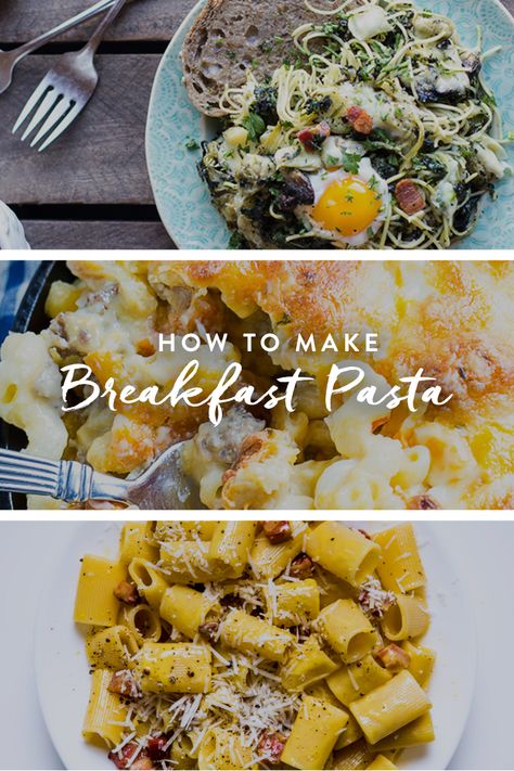 Pasta Breakfast Recipes, Breakfast Pasta Recipes, Leftover Pasta Recipes, Brunch Pasta, Breakfast Noodles, Pasta For Breakfast, Pasta Breakfast, Purewow Recipes, Breakfast Pasta