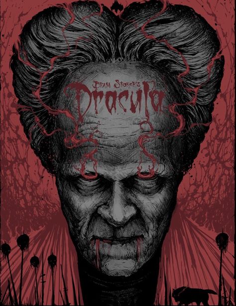 Bram Stoker's Dracula Movie Poster, Bram Stokers Dracula, Dracula 1992, Vampire Horror, Best Movie Posters, Bram Stoker's Dracula, Francis Ford Coppola, Bram Stoker, Scary Art