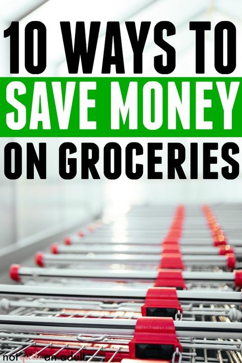 10 ways to save money on groceries | buying food is the one thing we can't completely cut out of our budget because we need food to survive! here are some of the best ways to save money on food and spend less money by meal planning and meal prepping #budget #grocery #groceryshopping #savemoney Budget Groceries, Budget Expenses, Save On Foods, Grocery Savings, Money Saving Meals, Best Money Saving Tips, Frugal Living Tips, Frugal Tips, Save Money On Groceries