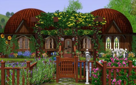 The Fairy House - Tiki's Sims 3 Corner Sims 3 Fairy, Cottage Art Painting, Sims 3 Mods, Fairy Village, Outdoor Seating Area, Free Online Jigsaw Puzzles, Cottage Art, The Fairy, Large Kitchen