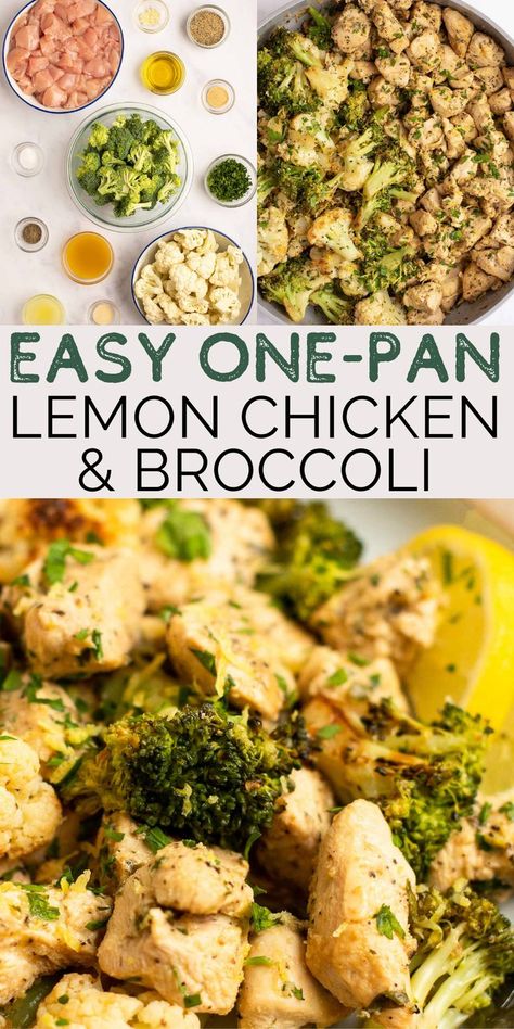 This delicious Lemon Chicken and Broccoli recipe is healthy, low-carb, and gluten-free! You can make this as a one-pan dinner or sheet pan meal if you’re in a hurry. Pan Keto, Sheet Pan Meals Chicken, Lean Protein Meals, Sheet Pan Dinners Chicken, Chicken Dishes Easy, Broccoli Recipe, Chicken And Broccoli, Chicken Breast Recipes Healthy, Yummy Chicken Recipes