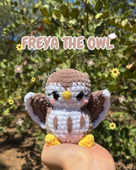 I have literally no words for this!���😍✨ Meet Freya the Owl 🦉🤎 🦉made by: me 🙋🏻‍♀️ 🦉pattern: @craftinginglory 🦉height: 13 cm approx. (15 cm from wing to wing) #crochet #crochetaddict #crochetlove #crocheting #crochetplushie #crochetamigurumi #plushies #plushies #amigurumi #amigurumilove #amigurumiaddict #amigurumiowl #crochetowl #owl #handmade #handmadewithlove #crafts #yarn #yarnaddict #yarnlove Wing Crochet, Crochet Idea, Crochet Eyes, Owl Plush, Crochet Owl, Plushie Patterns, Crochet Animals Free Patterns, Winter Inspo, Christmas Card Crafts