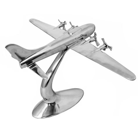 Large Solid Aluminum Replica Propeller Airplane Sculpture | Wayfair Plane Style, Airplane Sculpture, Propeller Airplane, Aviation Room, Turntable Furniture, Aviation Furniture, Man Cave Design, Airplane Propeller, Novelty Lamps