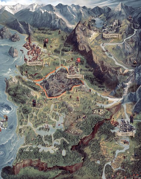 Fantasy City Map, Fantasy Map Making, Dnd World Map, Imaginary Maps, Fantasy World Map, Images Harry Potter, Rpg Map, Dungeon Maps, Witcher 3