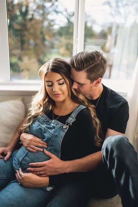 Maternity Shoot In Living Room, Casual Home Maternity Photos, I’m Home Maternity Photos, In Home Maternity Photoshoot, Maternity In Home Session, Maternity Photography In Home, In Home Maternity, Maternity Home Photoshoot, Maternity Photos In Jeans