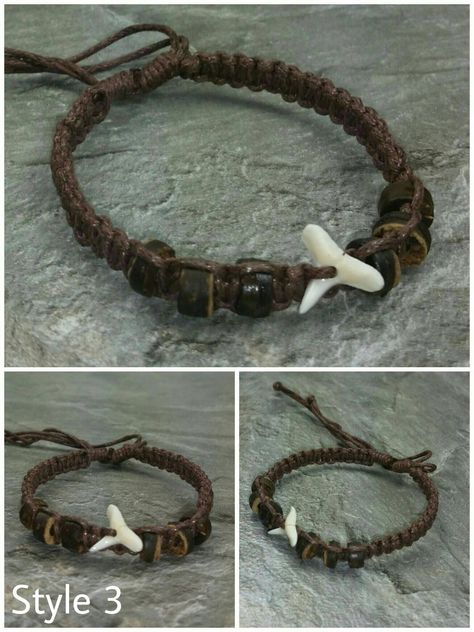 "Shark Tooth Bracelet Handmade Hemp Bracelet with small shark tooth and wooden beads  Macrame Design Adjustable Unisex Shark Bracelet Adjustable Cord - Fits Most Size This bracelet are adjustable with sliding knots and cords. The smaller size that can be adjusted fits a 5.5\" Inches wrist. Adjustable from 5.5\" Inches up to 10\" Inches FAST SHIPPING!  Visit my Etsy Shop to see more Shark Tooth Designs! Handmade Shark Tooth Bracelets and Shark Tooth Necklaces. Click here to visit Freedom Life Sty Shark Tooth Bracelet, Teeth Bracelet, Shark Bracelet, Tooth Bracelet, Beads Macrame, Eye Of Horus Necklace, Small Shark, Hemp Bracelet, Freedom Life