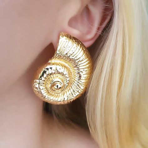 Nautilus Shell Earrings 🐚 Gold Minimalist Jewelry, Nautilus Shell, Shell Earrings, Nautilus, Minimalist Jewelry, Shells, Gold, Quick Saves