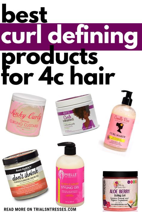 Best Curl Defining Products For 4c Hair 4c Natural Hair Products, Best Curl Defining Products, Products For 4c Hair, Hairstyles Female, Type 4c Hairstyles, Hair Product Organization, 4c Hair Care, Drugstore Hair Products, Best Natural Hair Products