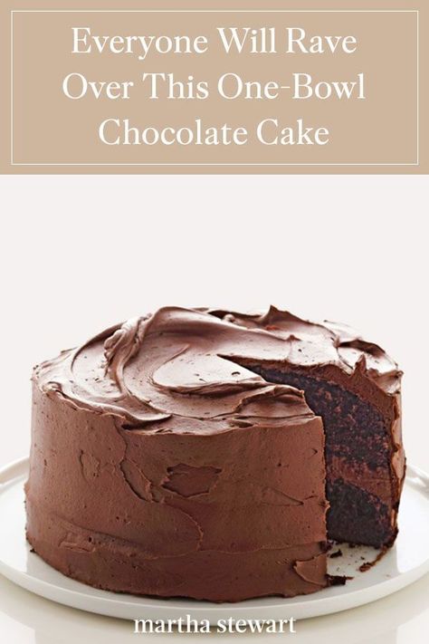 Popular Cake Recipes, One Bowl Chocolate Cake Recipe, One Bowl Chocolate Cake, The Best Chocolate Cake Recipe, Best Chocolate Cake Recipe, The Best Chocolate Cake, Amazing Chocolate Cake Recipe, Martha Stewart Recipes, Chocolate Cake Recipe Easy