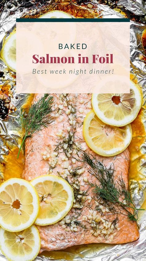 Learn how to bake salmon in the oven with this simple baked salmon in foil tutorial. It's made with a lemon dill marinade and in less than an hour! Best Salmon Marinade, Salmon Marinade Recipes, Simple Baked Salmon, Pork Chop Brine, Lemon Dill Salmon, Salmon Breakfast, Salmon Marinade, Dill Salmon, Salmon In Foil