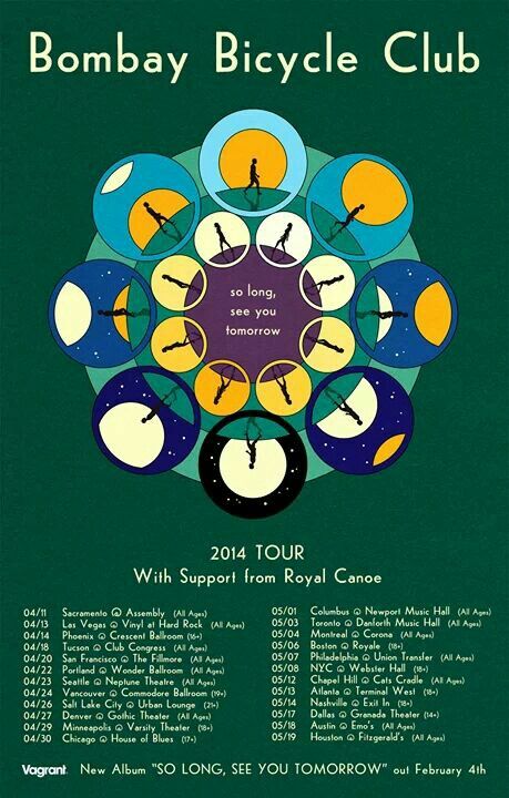 Bombay Bicycle Club Milo Greene, Bombay Bicycle Club, Rad Outfits, Indie Rock Band, Indie Band, Club Poster, Tour Poster, Cd Cases, Tour Bus