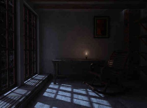 Act 1 Scene 6 Searching for her key but warm light Gameboy Wallpaper, Frog Song, Scene Room, Night Window, Old House Interior, Moonlight Photography, Dark Living Rooms, A Dark Room, Moonlight Painting