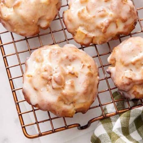 Air Fryer Apple Fritters, Gluten Free Donut Recipe, Apple Fritters Recipe, Apple Donuts, Recipe For Breakfast, Cinnamon Pancakes, Fritters Recipe, Preppy Kitchen, Air Fryer Oven Recipes