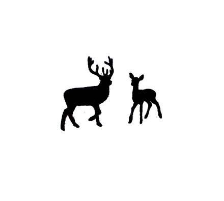 Fawn Tattoo, Stag And Doe, Buck And Doe, Silhouette Tattoos, Deer Silhouette, Custom Stamps, Pretty Tattoos, Ink Pad, Ink Pads