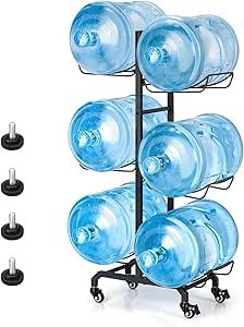 5 Gallon Water Jug Holder 3 Tier Water Bottle Holder Organizer with Wheels Foldable Heavy Duty Water Bottle Storage Rack for Home Office, Garage, Black Water Bottle Storage Rack, Gallon Water Jug, Home Office Garage, Water Bottle Storage, Water Dispensers, Office Garage, Water Bottle Holder, Bottle Storage, Water Bottle Holders