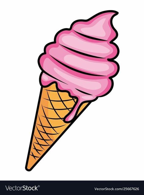 Vector Ice Cream, Ice Cream Vector Illustration, Ice Cream Cartoon Cute, Ice Cream Pop Art, Ice Cartoon, Ice Cream Drawing, Ice Cream Graphic, Cartoon Ice Cream, Ice Cream Cartoon