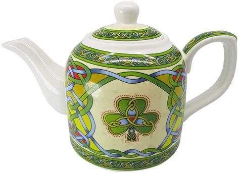 Irish Kitchen, Irish Tea, Celtic Shamrock, Bone China Teapots, Irish Luck, Celtic Weave, Teapot Design, China Teapot, Celtic Knot Designs