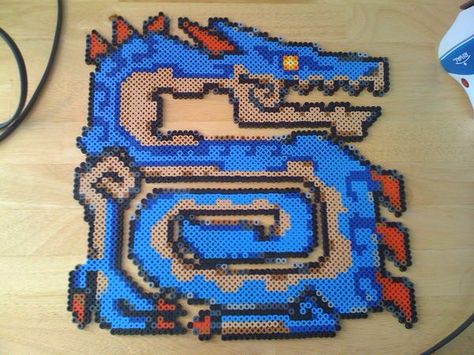 Monster Pokemon Perler Beads, Monster Hunter Art, Beads Candy, Bead Sprite, Melty Beads, Diy Perler Beads, Iron Beads, Beaded Cross Stitch, Perler Beads Designs