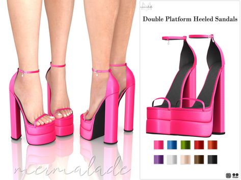 Double Platform Heeled Sandals | Patreon Sims 4 Wedges, Sims 4 Cc Platform Heels, Sims 4 Platform Heels, Sims 4 Shoes Cc Heels, Sims 4 Heels Cc Patreon, Sims 4 Cc Heels Patreon, Sims 4 Cc Sandals, Sims 4 Cc Heels, Secondlife Avatar