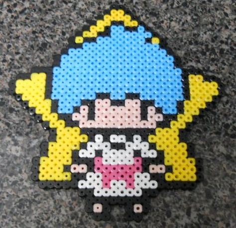 Little Twin Stars Kiki Sanrio by nekomusume.deviantart.com Kiki Sanrio, Perler Templates, Sanrio Little Twin Stars, Lego Mosaic, Kandi Inspo, Stitch Diy, Pixel Beads, Easy Perler Beads Ideas, Hello Kitty Crafts