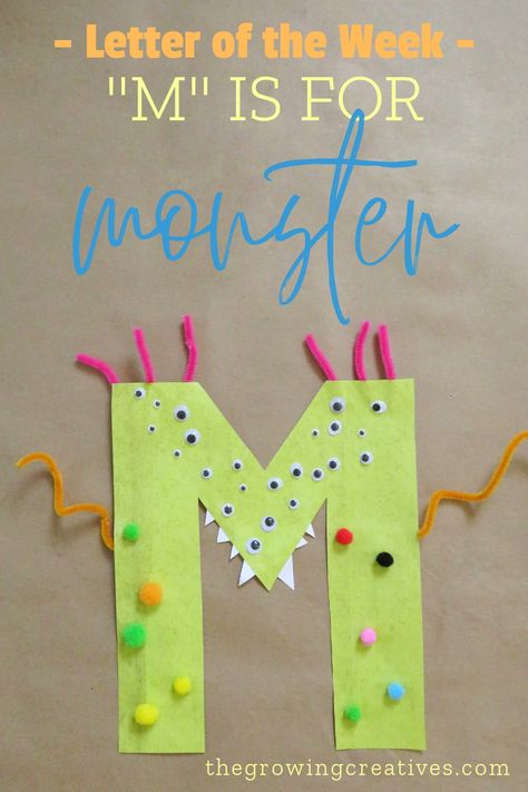 Letter of the Week: M • The Growing Creatives Things That Start With The Letter A, E Is For Craft, M Is For, M Activities For Preschool, Letter E Crafts For Preschoolers, Letter M Activities For Preschool, Preschool Letter M, M Is For Monster, Letter M Crafts