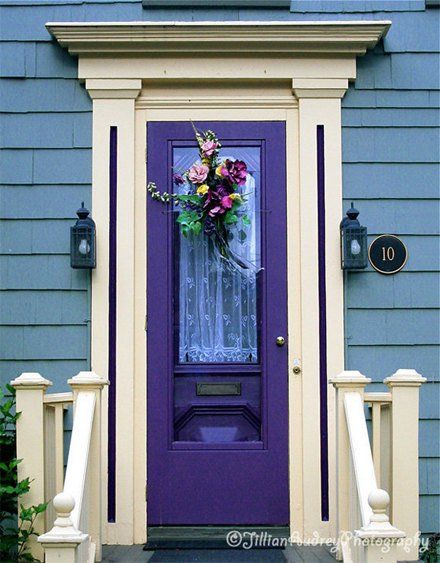 PURPLE DOOR | PURPLE DOOR Purple Front Door, Purple Front Doors, Exterior Door Colors, Purple Door, Gorgeous Doors, Cool Doors, Radiant Orchid, Front Door Colors, Unique Doors