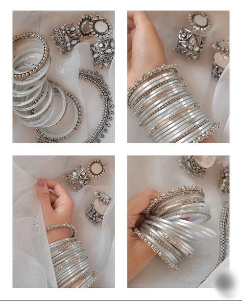 Feelings Of Inadequacy, Keep Smile, Bridal Jewelry Sets Brides, Bridal Jewellery Inspiration, Thread Bangles Design, Pretty Jewelry Necklaces, Fancy Jewellery Designs, Glass Bangles, Indian Jewelry Sets