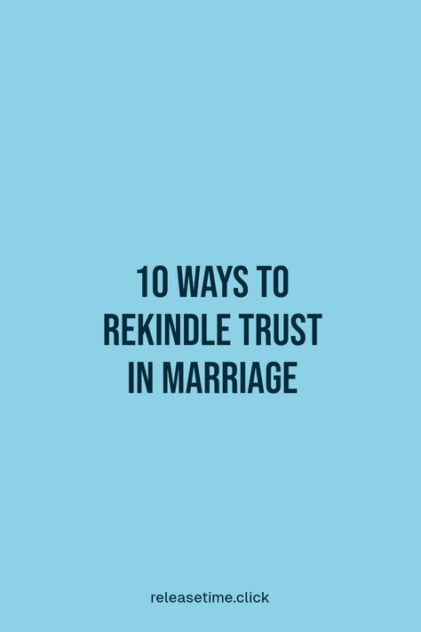 Rebuilding trust in your marriage can feel tough, but it's absolutely possible! With honest conversations and a little patience, you’ll reinforce the bond that once felt unshakeable. Discover these 10 powerful steps to rebuild your relationship and restore confidence. Whether it's learning to communicate better or making conscious efforts to reconnect, these helpful tips will guide you on your journey to a stronger and healthier partnership. Start rebuilding that trust today! How To Rebuild Trust In A Relationship, Trust In Marriage, When Trust Is Broken, Learn To Trust Again, Communicate Better, Trusting Again, Rebuilding Trust, Strong And Healthy, Healthy Marriage