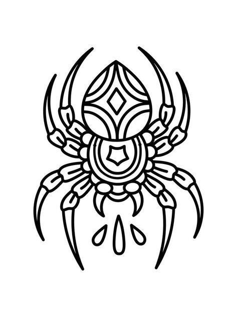 The spider. Can be used as a sketch of a tattoo. Traditional Spider Tattoo Flash, Old School Spider Tattoo, American Traditional Spider Tattoo, Spider Tattoo Traditional, American Traditional Spider, Spider Outline, Spider Drawing Simple, Traditional Spider Tattoo, Tarantula Drawing