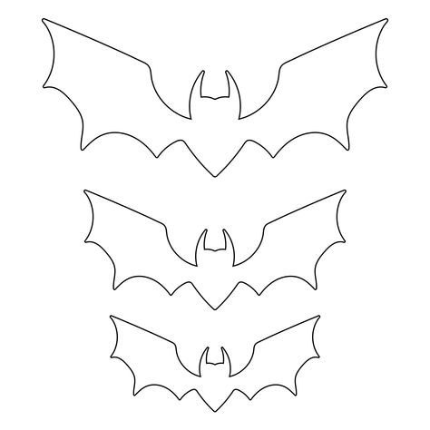 Halloween Bat Cut Out Templates Simple Halloween Cutouts, Diy Bat Cutouts, Diy Halloween Decorations Printable, Bat Cut Out Template, Bat Stencil Templates, Bat Pattern Templates, Bat Outline Templates, Bat Silhouette Templates, Halloween Cut Outs Free Printable