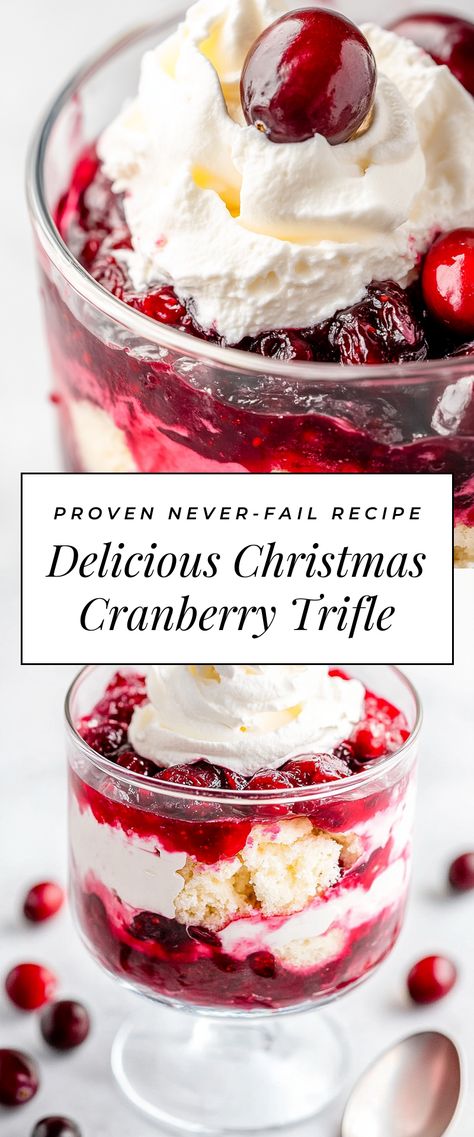 Image for Delicious Christmas Cranberry Trifle Cranberry Trifle, Clematis Varieties, Christmas Cranberry, Trifle Dish, Christmas Feast, Butter Cake Recipe, Festive Desserts, Trifle Recipe, Dairy Free Diet