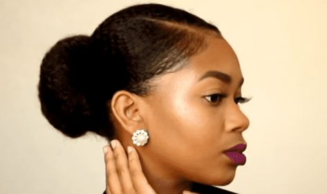 Classic Faux Bun Protective Style Protective Styles For Natural Hair, Styles For Natural Hair, Faux Locs Styles, Natural Hair Bun Styles, Low Bun Hairstyles, American Hairstyles, Pelo Afro, Healthy Natural Hair, Dope Hairstyles