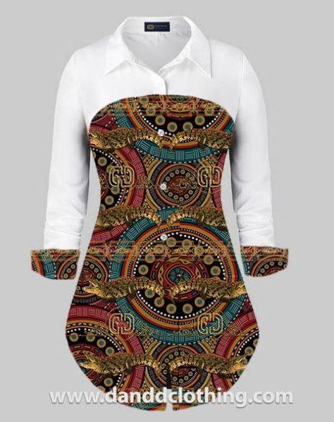 fancy shirt for women with crocodile print African Shirts Designs, Ankara Shirts For Men, African Shirt Dress, African Tops For Women, African Print Pants, African Print Shirt, African Blouses, African Tops, Office Shirt