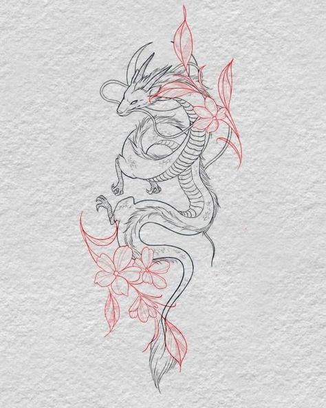 42 Tattoo, Red Dragon Tattoo, Tato Naga, Chinese Dragon Tattoos, Dragon Tattoo For Women, Aquarius Woman, Tato Lengan, Delicate Tattoo, Feminine Tattoo