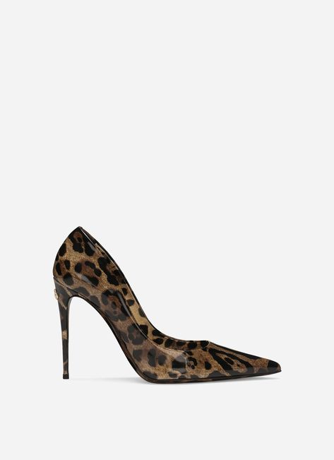 Printed polished calfskin pumps Leopard Pumps, Dg Logo, Leopard Print Heels, Dolce Gabbana Shoes, Dark Style, Animal Print Shoes, Leopard Heels, Leather Thong Sandals, White Pumps