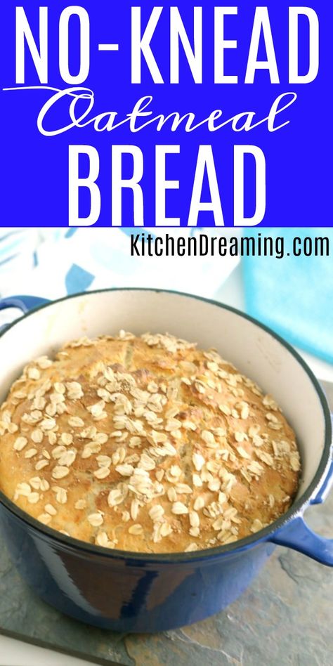 Fermented Bread, Bread Kitchen, Dutch Oven Bread, Oatmeal Bread, Easy Oatmeal, Recipes Yummy, No Knead Bread, Awesome Recipes, Baking Bread