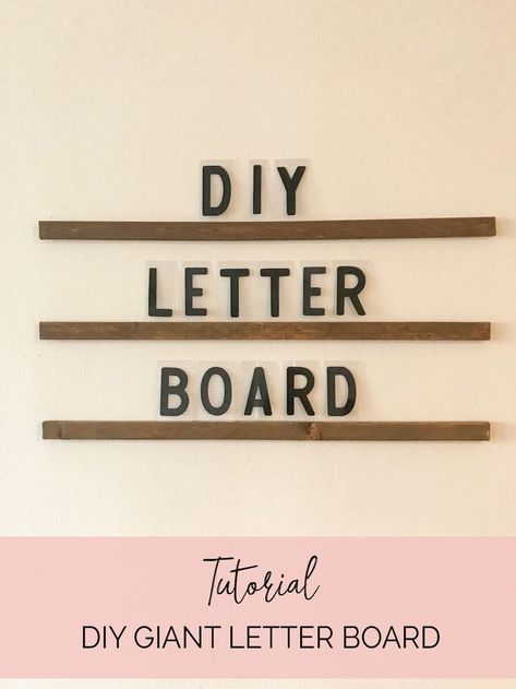 Diy Wood Letter Board, Letter Board For Kitchen, Diy Letterboard Wall, Diy Giant Letter Board, Diy Wall Letter Board, Diy Letter Board Wall, Diy Letters For Wall, Office Gallery Wall Ideas, Classroom Letter Board