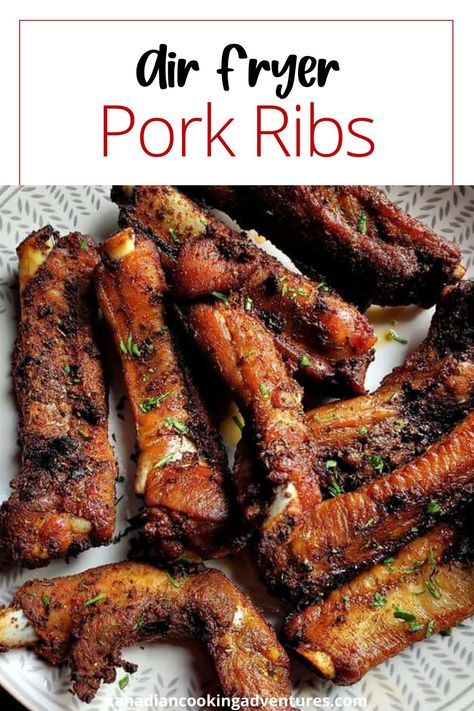 Fried Ribs Recipe, Air Fryer Recipes Ribs, Air Fryer Recipes Pork, Pork Back Ribs, Pork Ribs Recipe, Actifry Recipes, Air Fryer Pork, The Best Air Fryer, Best Air Fryer