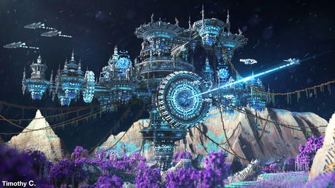 Minecraft Futuristic Castle, Fantasy Mega Base Minecraft, Minecraft Big Base Ideas, Minecraft Mega Bases, Mega Base Minecraft, Minecraft Megabase, Minecraft Cool Builds, Minecraft Mega Builds, Minecraft Mega Base Ideas