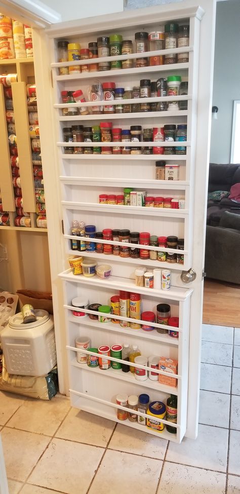 Spice Rack Pantry Door, Spice Rack In Pantry Door, Spice Rack Door, Door Spice Rack Pantry, Over The Door Spice Rack, Spice Rack Back Of Door, Pantry Door Spice Rack, Farm House Pantry, Pantry Door Rack