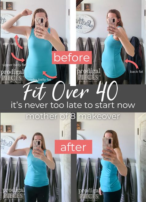 A homeschooling, entrepreneur mother of 8 commits to being Fit Over 40 without drugs or tricks. Full details at Prodigal Pieces | prodigalpieces.com #prodigalpieces #fitover40 #fitness #diy #women #health Keto Diet For Women, Fit At 40, Finding Purpose In Life, Being Fit, Fit Over 40, Visceral Fat, Arm Fat, Start Losing Weight, Women Health