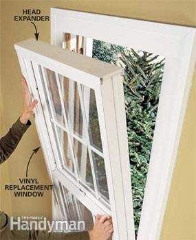 Two easy ways to pull out old windows and put in new wood or vinyl replacement inserts or double-hung sash replacement kits. Diy Window Replacement, Vinyl Replacement Windows, Window Inserts, Double Hung Windows, Glass Repair, Window Repair, Home Fix, Window Replacement, Mobil Home