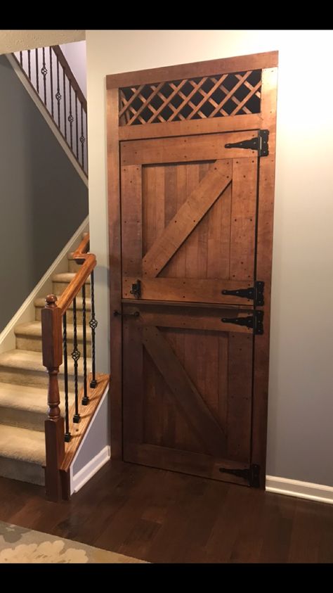 Dutch Door With Shelf, Wood Dutch Door, Interior Dutch Door, Diy Dutch Door, Dutch Door Interior, Craftsman Style Interior, Dutch Doors Diy, Horse Doors, Craftsman Style House