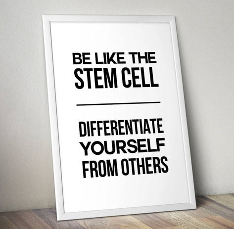 Be like a stem cell ☺️❤️ Biology Quotes, Biology Quote, Stem Quotes, Cell Differentiation, Classroom Artwork, Biology Memes, Plant Quotes, Basic Science, Cord Blood Banking