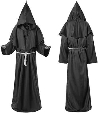 Rulercosplay Halloween Cloak Medieval Monk Robe Cosplay Costume 4 Colors Monk Cosplay, Venom Halloween Costume, Medieval Monk, Witches Costumes For Women, Halloween Cloak, Grim Reaper Costume, Reaper Costume, Pilot Costume, Mens Fancy Dress