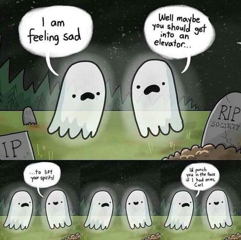 Ghost Meme, Ghost Jokes, Terrible Memes, Ghost Memes, Halloween Memes, Funny Comic Strips, Funny As Hell, Cute Comics, Funny Cartoons