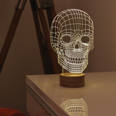 Bulbing // Skull Skull Bedroom, Skull Lamp, Moma Store, Unique Halloween Decorations, Skull Light, Console Table Decorating, Gothic Gifts, 3d Studio, Light Sculpture