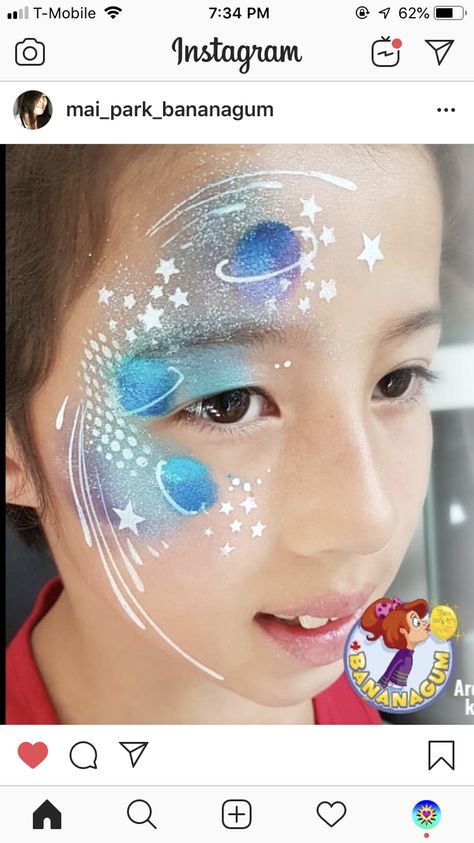 Astronaut Face Paint, Rocket Ship Face Paint, Space Face Painting, Space Face Paint, Galaxy Face Paint, Face Painting Space Theme, Space Makeup, Face Painting Easy, Face Painting Designs